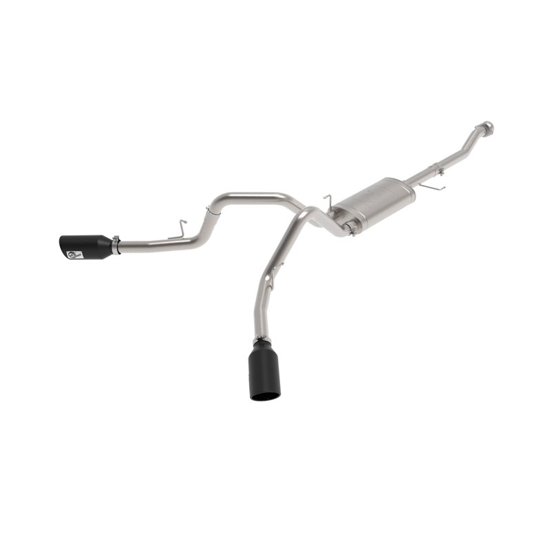 aFe Power | Vulcan Series 3 IN 304 Stainless Steel Cat-Back Exhaust System w/Black Tip - F-150 2.7T / 3.5T 2021-2023