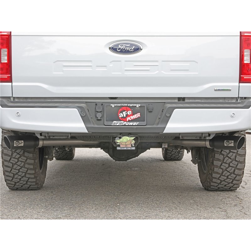 aFe Power | Vulcan Series 3 IN 304 Stainless Steel Cat-Back Exhaust System w/Black Tip - F-150 2.7T / 3.5T 2021-2023