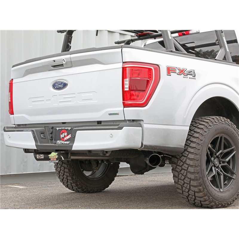 aFe Power | Vulcan Series 3 IN 304 Stainless Steel Cat-Back Exhaust System w/Black Tip - F-150 2.7T / 3.5T 2021-2023