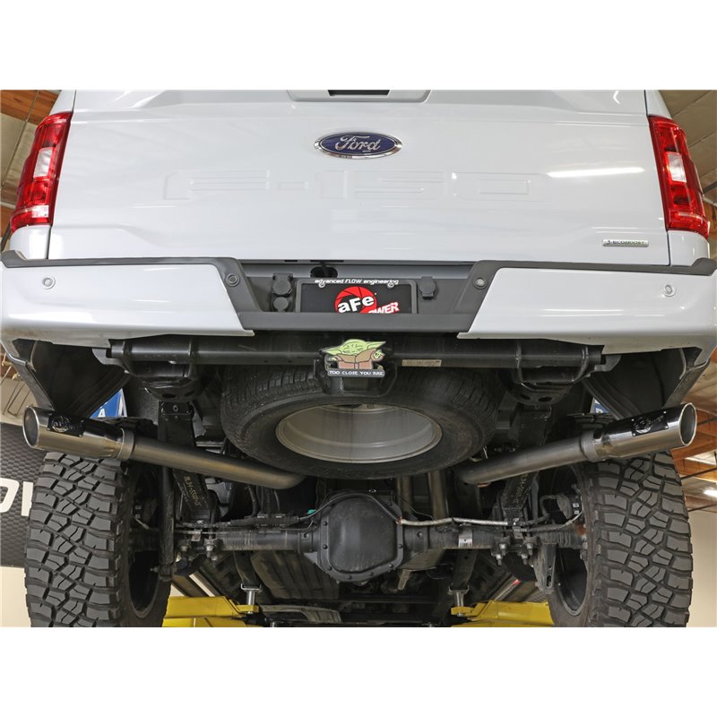 aFe Power | Vulcan Series 3 IN 304 Stainless Steel Cat-Back Exhaust System w/Black Tip - F-150 2.7T / 3.5T 2021-2023