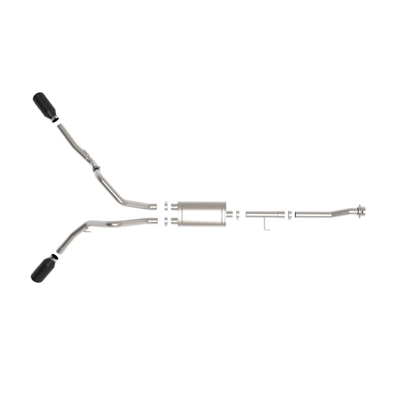 aFe Power | Vulcan Series 3 IN 304 Stainless Steel Cat-Back Exhaust System w/Black Tip - F-150 2.7T / 3.5T 2021-2023