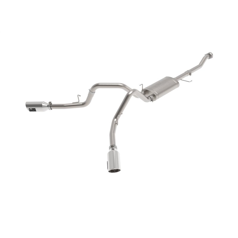 aFe Power | Vulcan Series 3 IN 304 Stainless Steel Cat-Back Exhaust System w/Polished Tip - F-150 2.7T / 3.5T 2021-2023