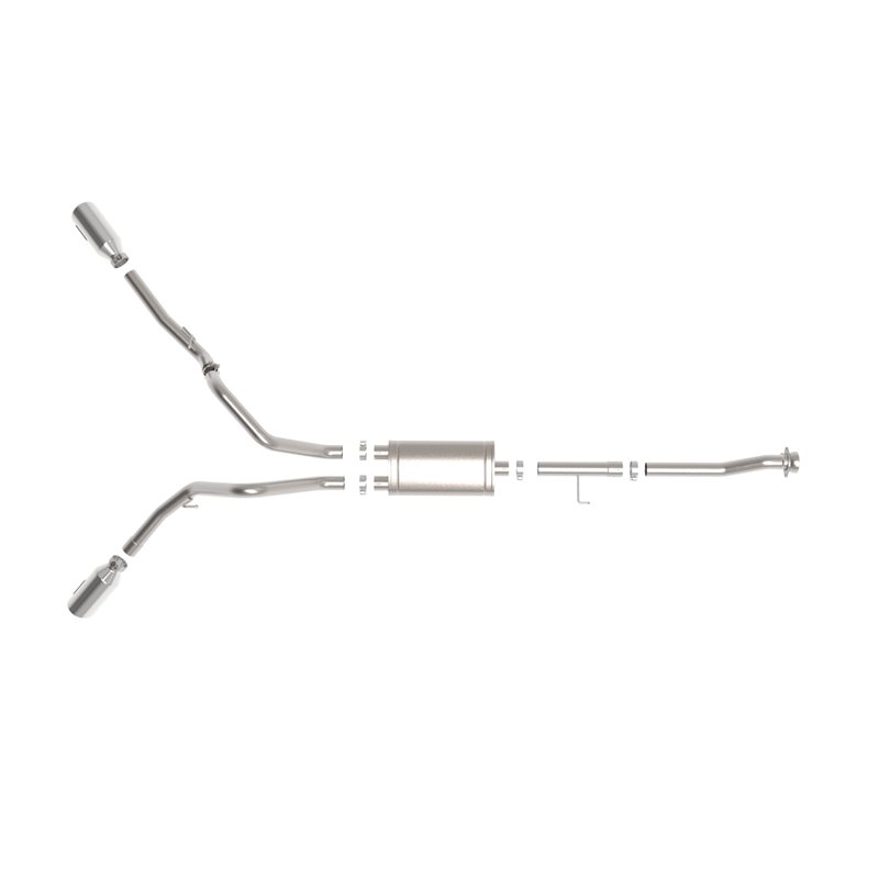 aFe Power | Vulcan Series 3 IN 304 Stainless Steel Cat-Back Exhaust System w/Polished Tip - F-150 2.7T / 3.5T 2021-2023