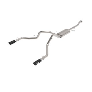 aFe Power | Vulcan Series 3 IN 304 Stainless Steel Cat-Back Exhaust System w/Black Tip - F-150 2.7T / 3.5T 2021-2023