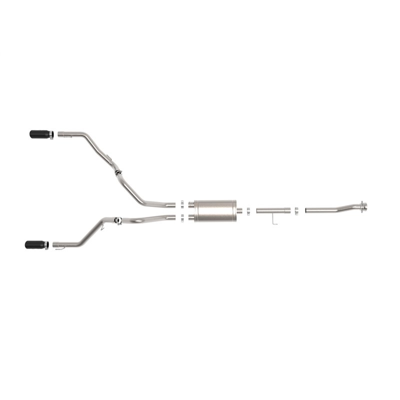 aFe Power | Vulcan Series 3 IN 304 Stainless Steel Cat-Back Exhaust System w/Black Tip - F-150 2.7T / 3.5T 2021-2023