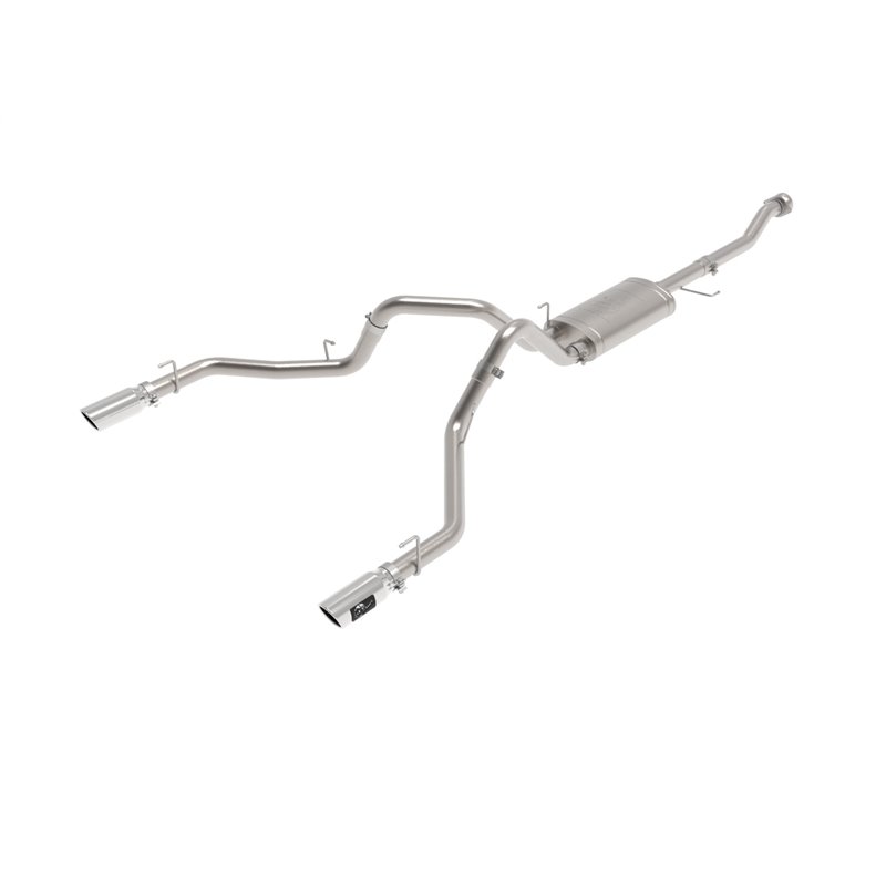 aFe Power | Vulcan Series 3 IN 304 Stainless Steel Cat-Back Exhaust System w/Polished Tip - F-150 2.7T / 3.5T 2021-2023