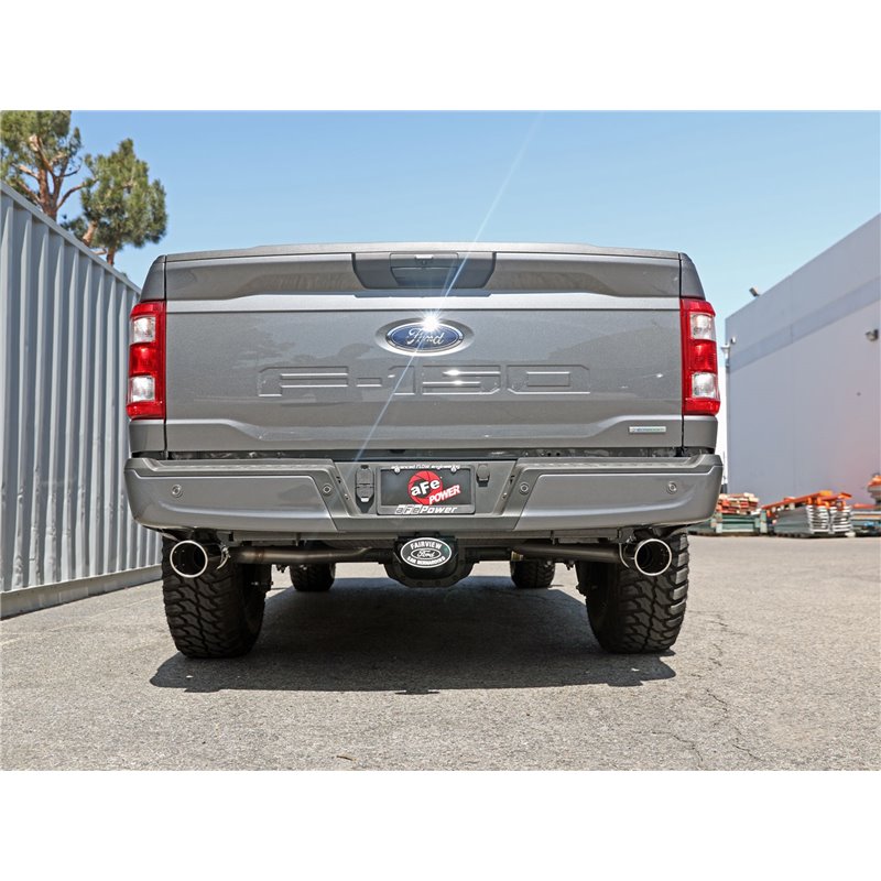 aFe Power | Vulcan Series 3 IN 304 Stainless Steel Cat-Back Exhaust System w/Polished Tip - F-150 2.7T / 3.5T 2021-2023