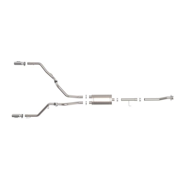 aFe Power | Vulcan Series 3 IN 304 Stainless Steel Cat-Back Exhaust System w/Polished Tip - F-150 2.7T / 3.5T 2021-2023