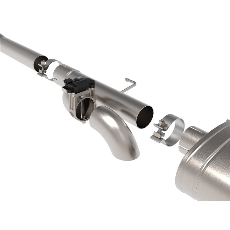aFe Power | Gemini XV 3 IN 304 Stainless Steel Cat-Back Exhaust System w/Cut-Out Polished - F-150 2.7T / 3.5T 2021-2023