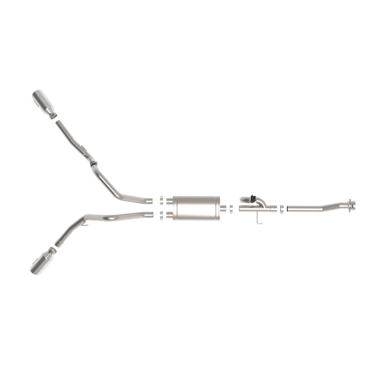 aFe Power | Gemini XV 3 IN 304 Stainless Steel Cat-Back Exhaust System w/Cut-Out Polished - F-150 2.7T / 3.5T 2021-2023