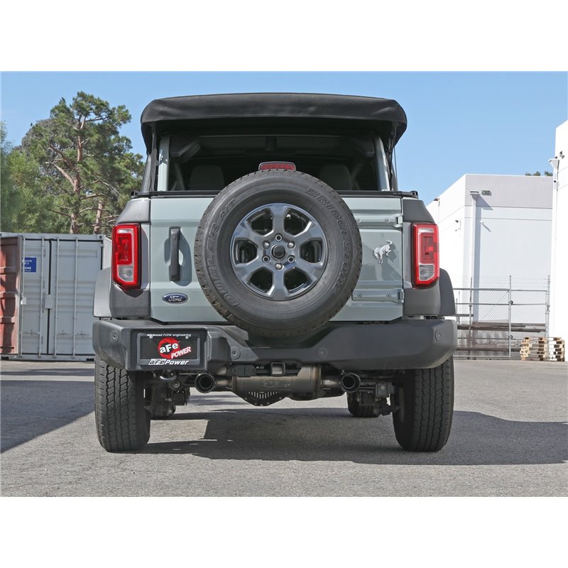 aFe Power | Vulcan Series 3 IN to 2-1/2 IN Stainless Steel Axle-Back Exhaust System Black - Bronco 2.3T / 2.7T 2021-2023
