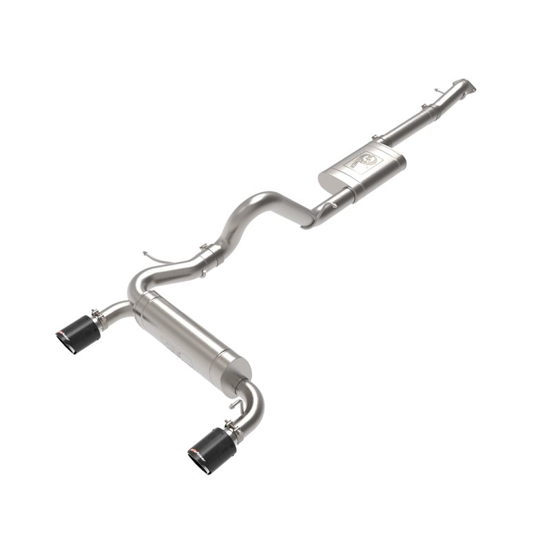 aFe Power | Vulcan Series 3 IN to 2-1/2 IN Stainless Steel Cat-Back Exhaust System Carbon - Bronco 2.3T / 2.7T 2021-2023
