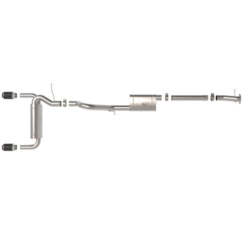aFe Power | Vulcan Series 3 IN to 2-1/2 IN Stainless Steel Cat-Back Exhaust System Carbon - Bronco 2.3T / 2.7T 2021-2023