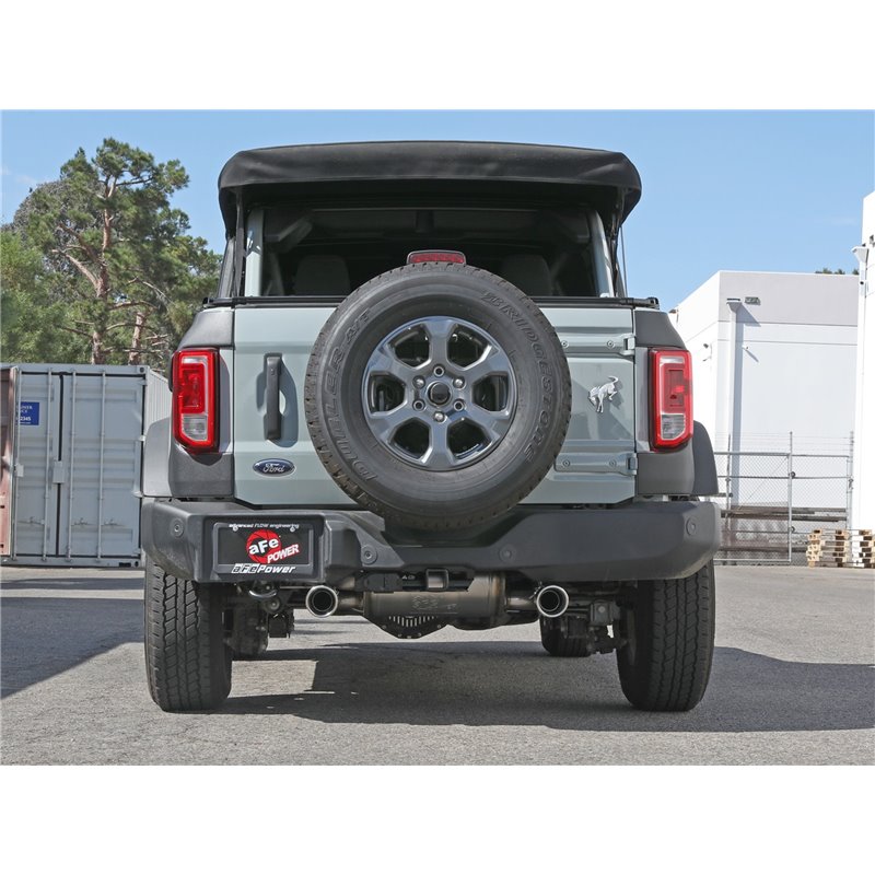 aFe Power | Vulcan Series 3 IN to 2-1/2 IN Stainless Steel Cat-Back Exhaust System Polished - Bronco 2.3T / 2.7T 2021-2023