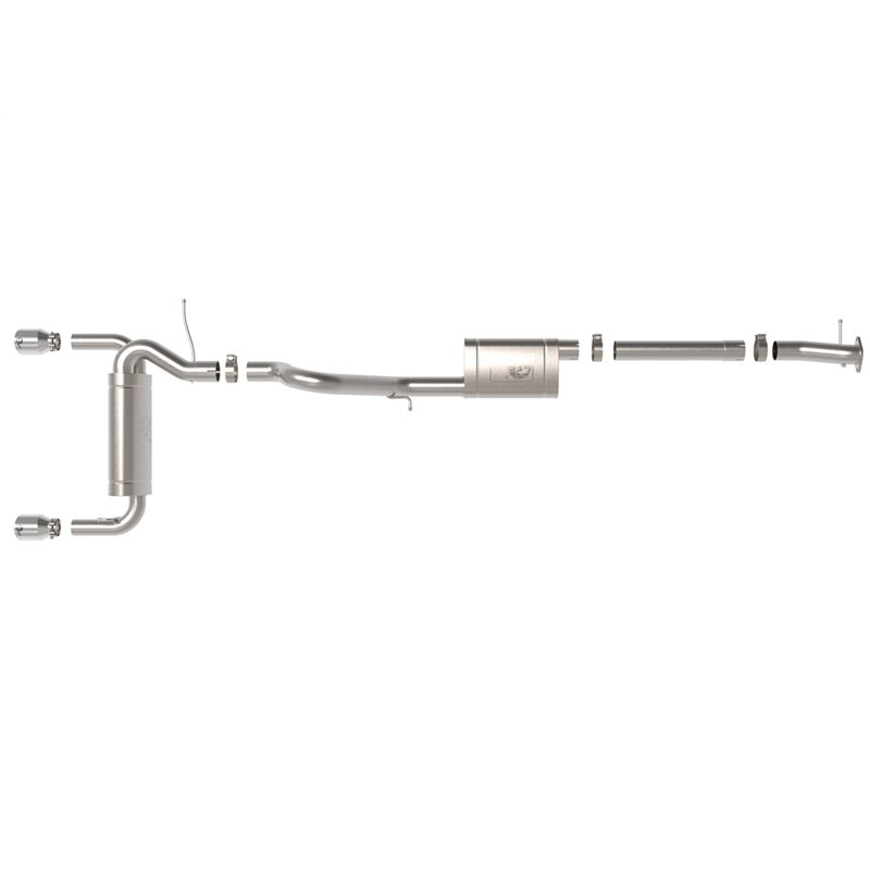 aFe Power | Vulcan Series 3 IN to 2-1/2 IN Stainless Steel Cat-Back Exhaust System Polished - Bronco 2.3T / 2.7T 2021-2023