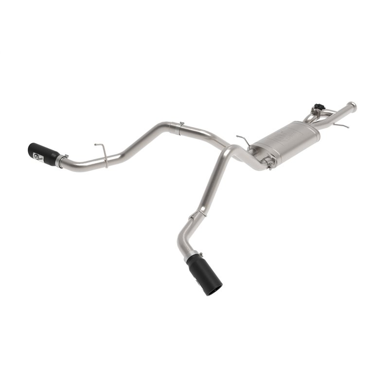 aFe Power | Gemini XV 3 IN 304 Stainless Steel Cat-Back Exhaust System w/Cut-Out Black - Silverado / Sierra 1500 4.3L / 5.3L 200