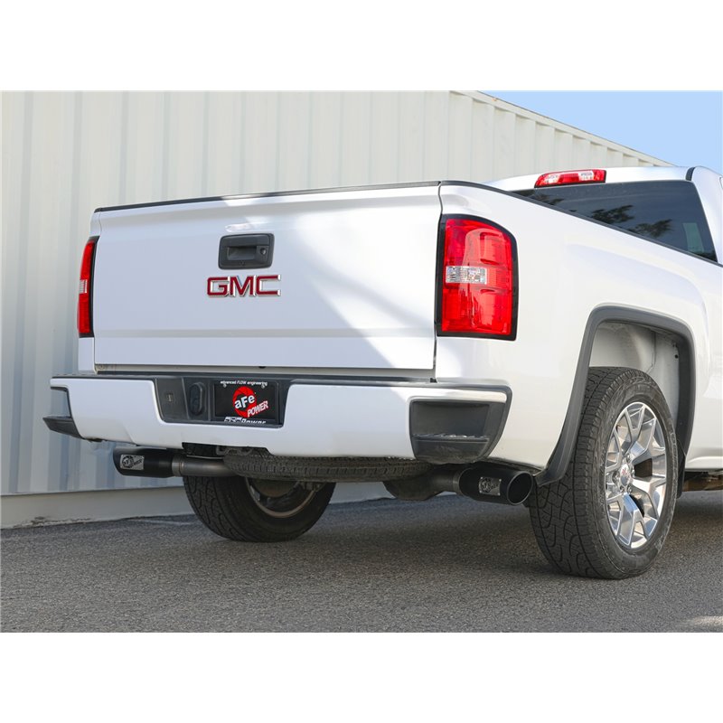 aFe Power | Gemini XV 3 IN 304 Stainless Steel Cat-Back Exhaust System w/Cut-Out Black - Silverado / Sierra 1500 4.3L / 5.3L 200