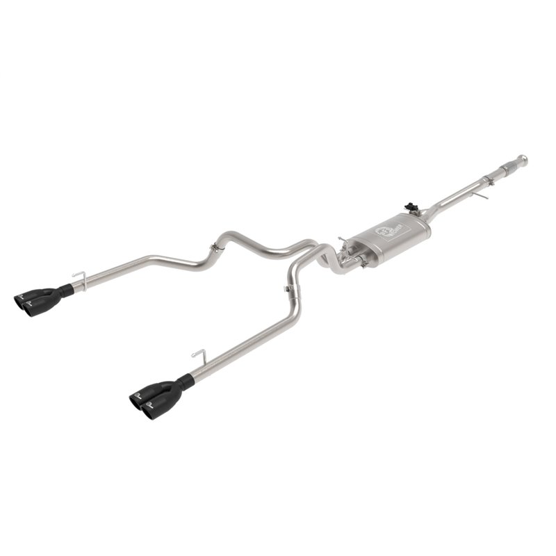 aFe Power | Gemini XV 3 IN 304 Stainless Steel Cat-Back Exhaust System w/Cut-Out Black - Silverado / Sierra 1500 / Limited 5.3L 