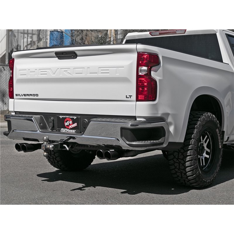 aFe Power | Gemini XV 3 IN 304 Stainless Steel Cat-Back Exhaust System w/Cut-Out Black - Silverado / Sierra 1500 / Limited 5.3L 