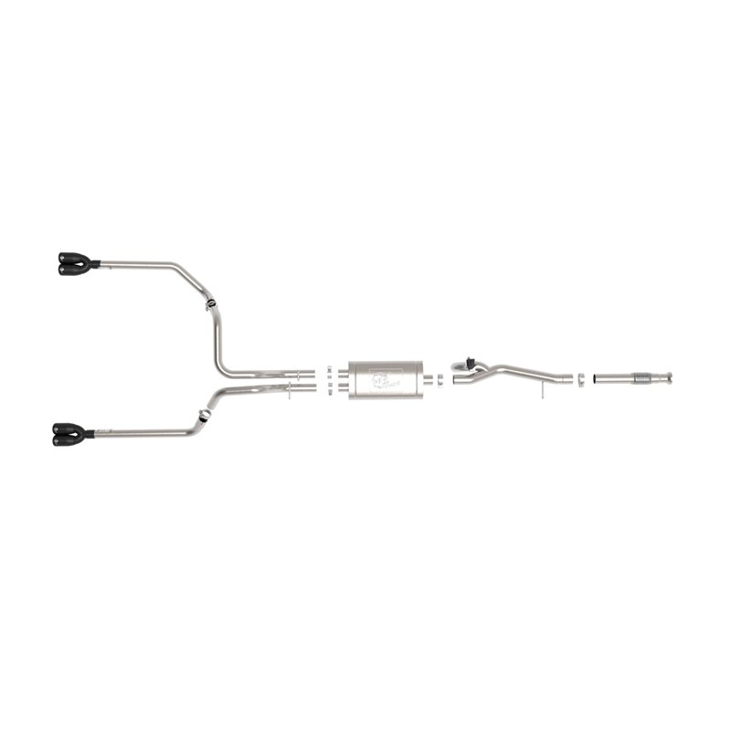 aFe Power | Gemini XV 3 IN 304 Stainless Steel Cat-Back Exhaust System w/Cut-Out Black - Silverado / Sierra 1500 / Limited 5.3L 