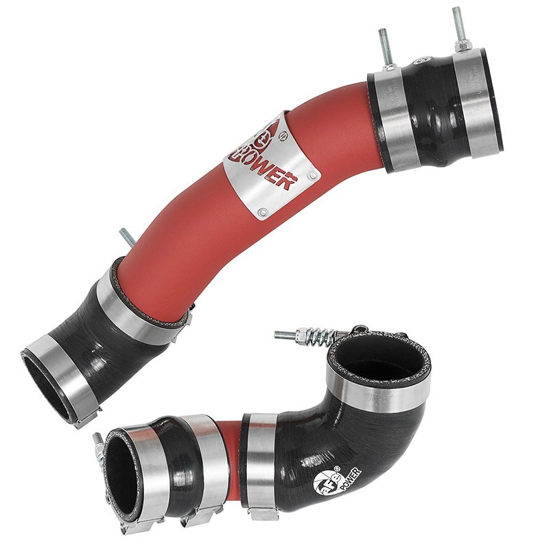 aFe Power | BladeRunner 2-1/4 IN/2-1/2 IN Aluminum Hot and Cold Charge Pipe Kit Red - Civic 2.0T 2017-2021