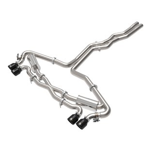 aFe Power | MACH Force-Xp 3 IN to 2-1/2 IN Stainless Steel Cat-Back Exhaust System Black - RS6 Avant 4.0T 2021-2023