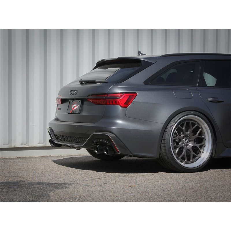 aFe Power | MACH Force-Xp 3 IN to 2-1/2 IN Stainless Steel Cat-Back Exhaust System Black - RS6 Avant 4.0T 2021-2023