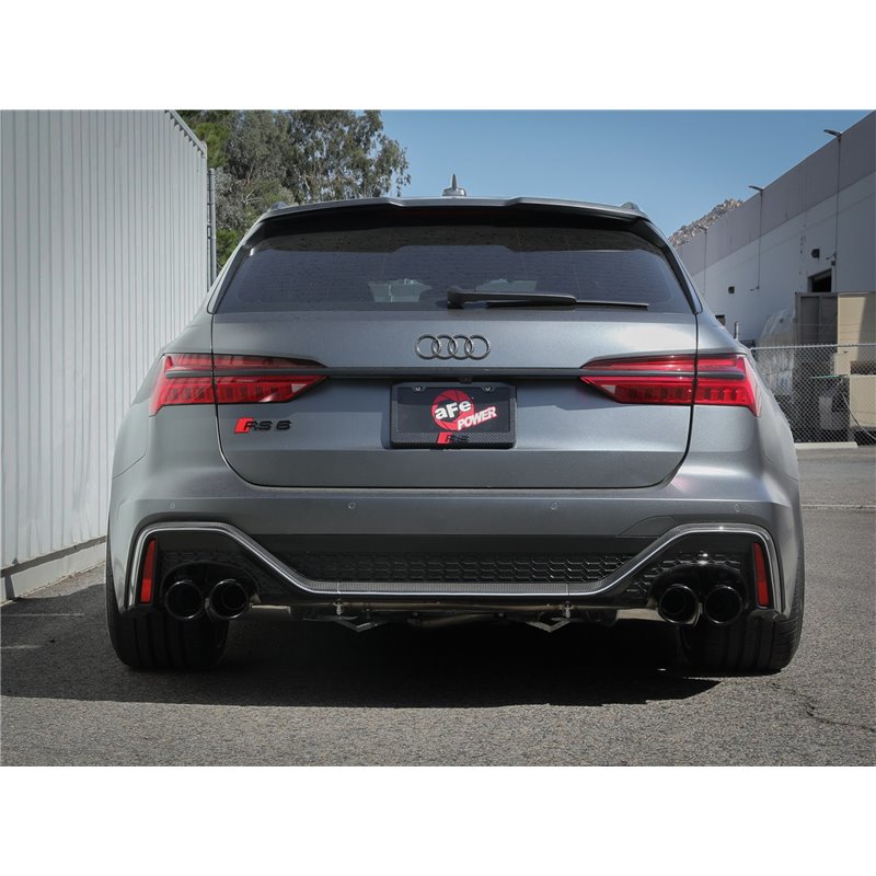 aFe Power | MACH Force-Xp 3 IN to 2-1/2 IN Stainless Steel Cat-Back Exhaust System Black - RS6 Avant 4.0T 2021-2023