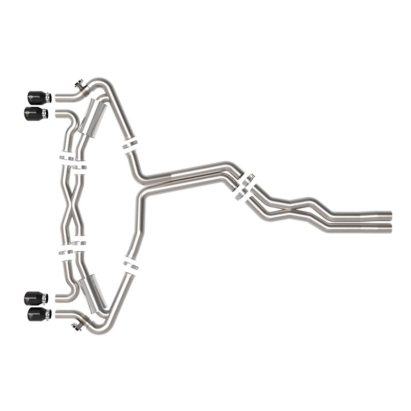 aFe Power | MACH Force-Xp 3 IN to 2-1/2 IN Stainless Steel Cat-Back Exhaust System Black - RS6 Avant 4.0T 2021-2023