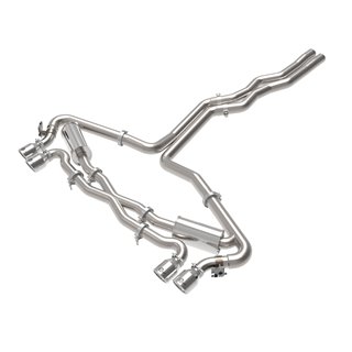 aFe Power | MACH Force-Xp 3 IN to 2-1/2 IN Stainless Steel Cat-Back Exhaust System Polished - RS6 Avant 4.0T 2021-2023