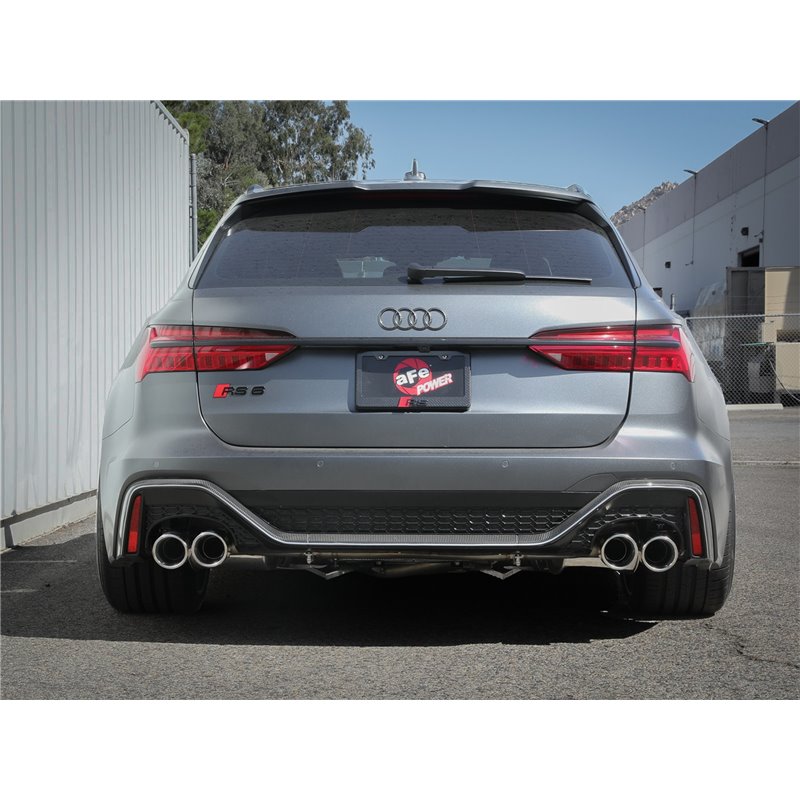 aFe Power | MACH Force-Xp 3 IN to 2-1/2 IN Stainless Steel Cat-Back Exhaust System Polished - RS6 Avant 4.0T 2021-2023
