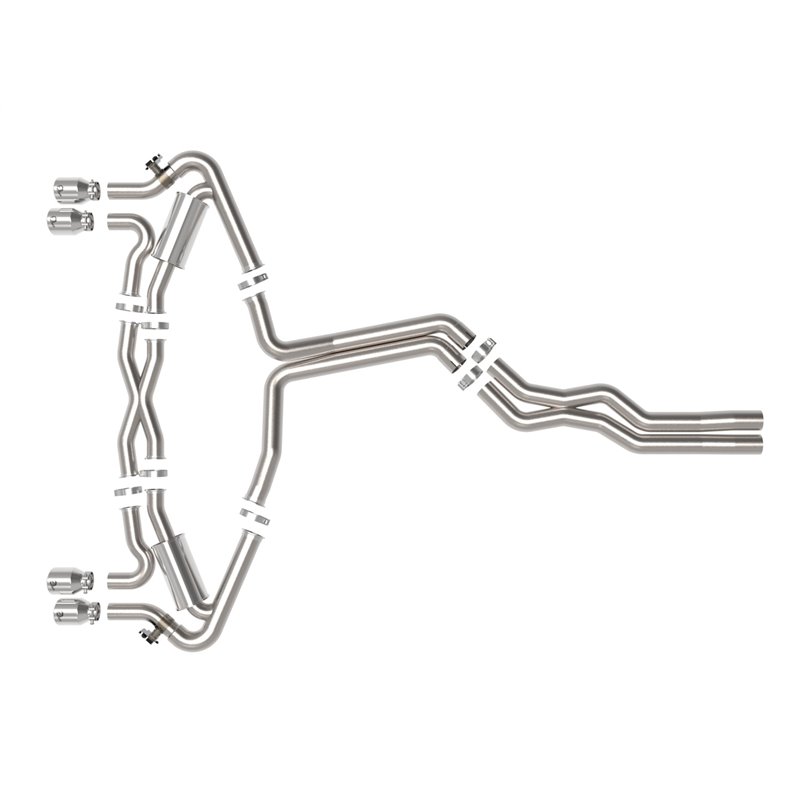 aFe Power | MACH Force-Xp 3 IN to 2-1/2 IN Stainless Steel Cat-Back Exhaust System Polished - RS6 Avant 4.0T 2021-2023