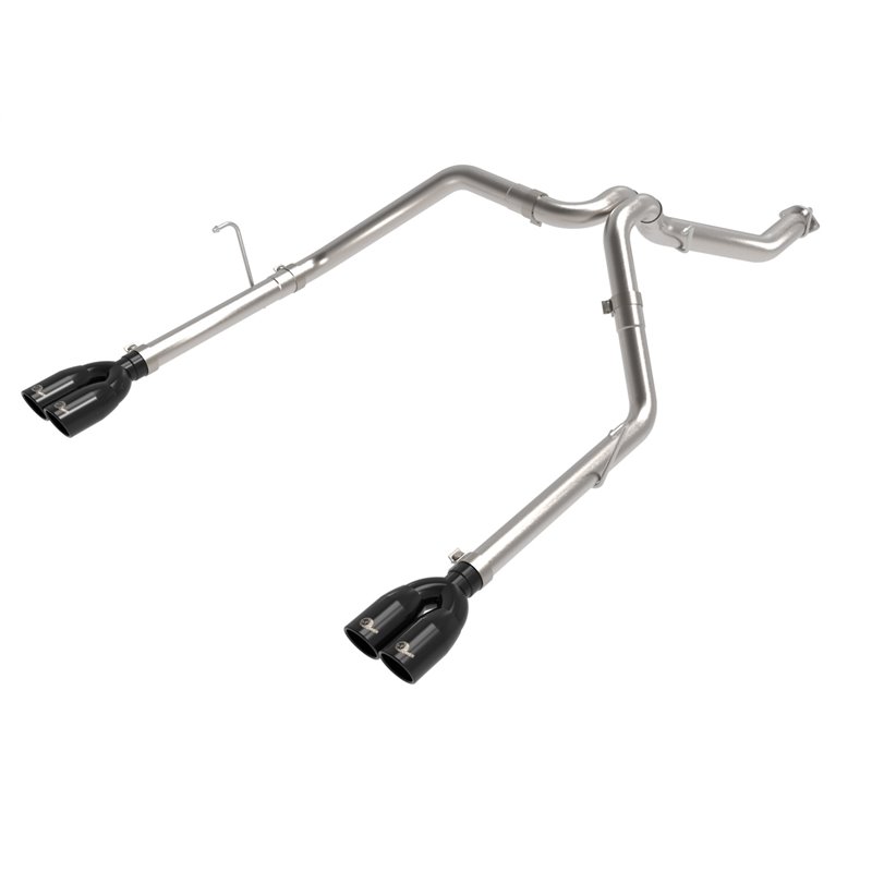 aFe Power | Vulcan Series 3 IN to 2-1/2 IN Stainless Steel Cat-Back Exhaust System Black - Gladiator 3.0L 2021-2023
