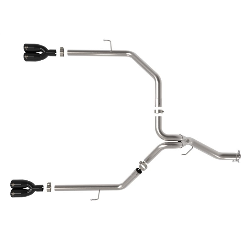 aFe Power | Vulcan Series 3 IN to 2-1/2 IN Stainless Steel Cat-Back Exhaust System Black - Gladiator 3.0L 2021-2023