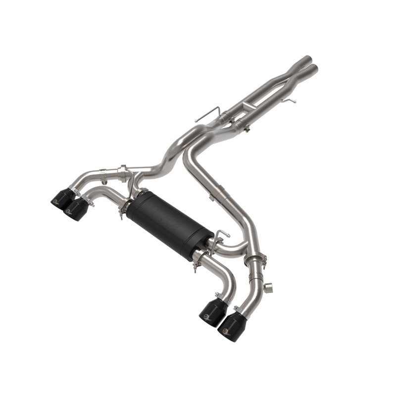aFe Power | Vulcan Series 2-1/2 IN to 3 IN Stainless Steel Cat-Back Exhaust System Black - Wrangler (JL) 6.4L 2021-2023