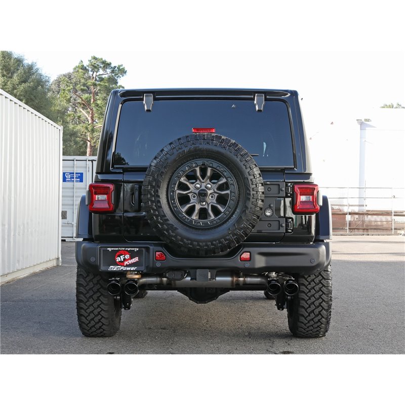 aFe Power | Vulcan Series 2-1/2 IN to 3 IN Stainless Steel Cat-Back Exhaust System Black - Wrangler (JL) 6.4L 2021-2023