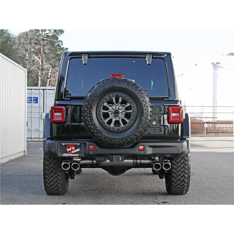 aFe Power | Vulcan Series 2-1/2 IN to 3 IN Stainless Steel Cat-Back Exhaust System Polished - Wrangler (JL) 6.4L 2021-2023