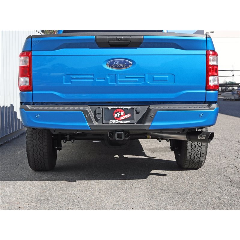aFe Power | Apollo GT Series 3 IN to 3-1/2 IN 409 SS Cat-Back Exhaust System w/Black Tip - F-150 2.7T / 3.5T 2021-2023