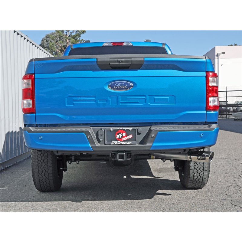 aFe Power | Apollo GT Series 3 IN to 3-1/2 IN 409 SS Cat-Back Exhaust System w/Polish Tip - F-150 2.7T / 3.5T 2021-2023