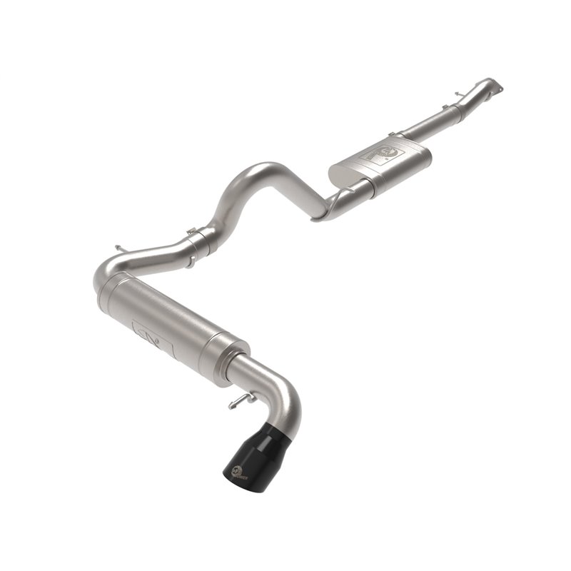 aFe Power | Apollo GT Series 3 IN 409 Stainless Steel Cat-Back Exhaust System w/Black Tip - Bronco 2.3T / 2.7T 2021-2023