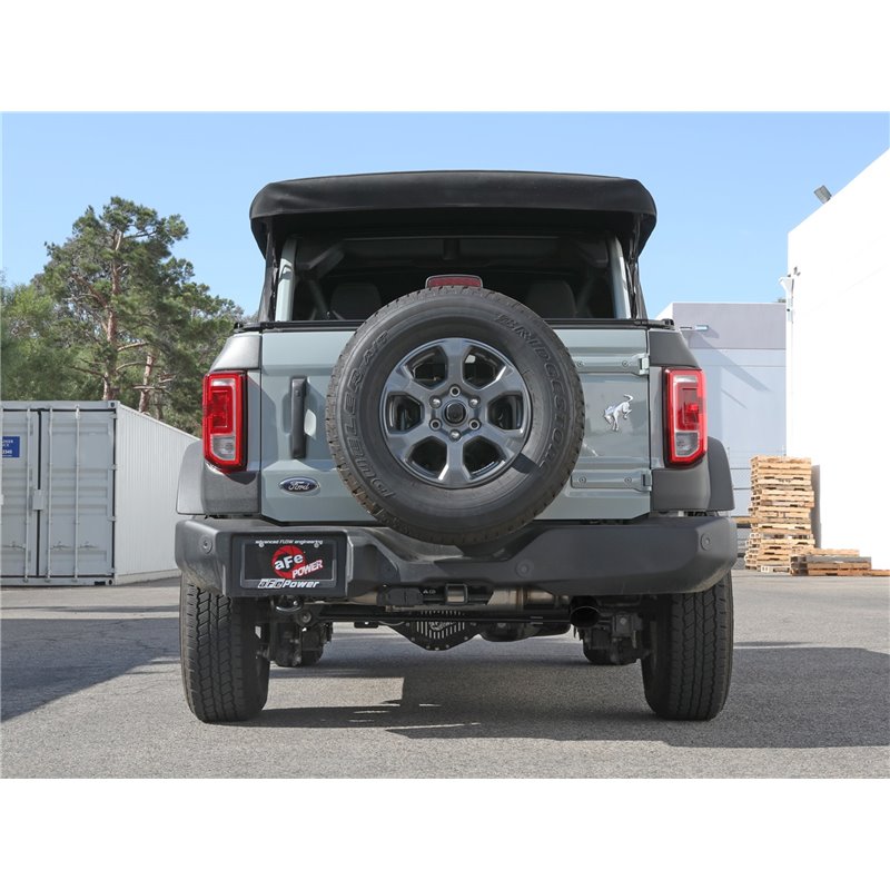 aFe Power | Apollo GT Series 3 IN 409 Stainless Steel Cat-Back Exhaust System w/Black Tip - Bronco 2.3T / 2.7T 2021-2023