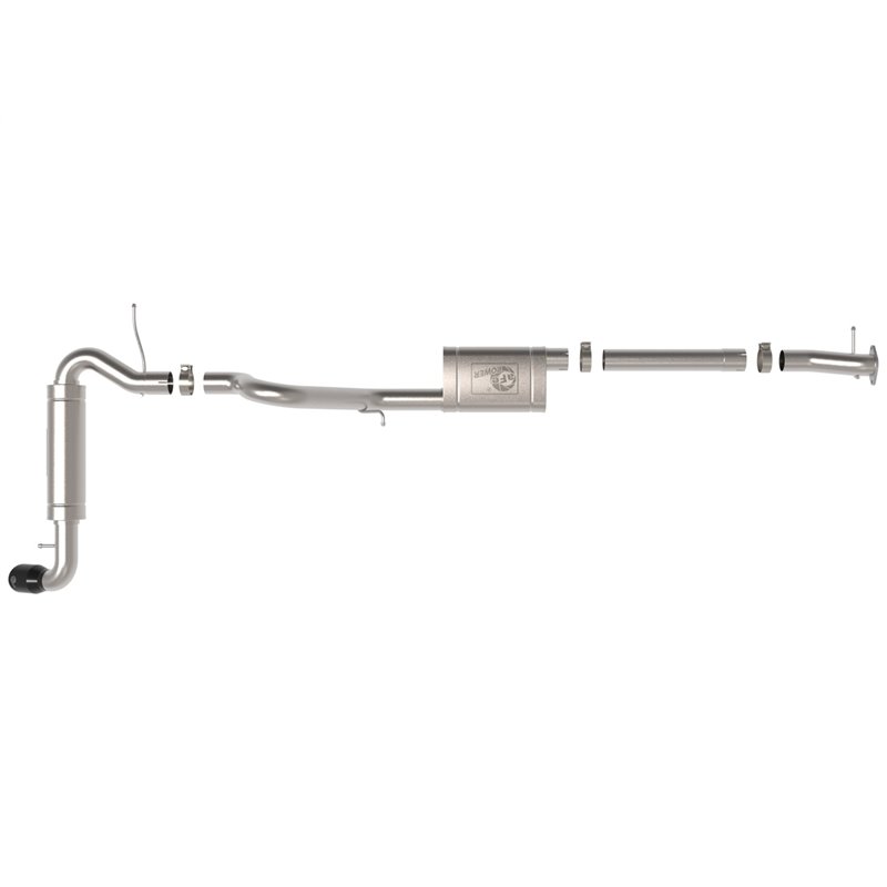 aFe Power | Apollo GT Series 3 IN 409 Stainless Steel Cat-Back Exhaust System w/Black Tip - Bronco 2.3T / 2.7T 2021-2023