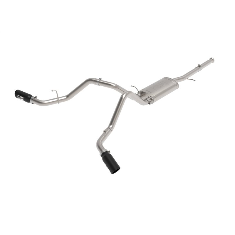 aFe Power | Apollo GT Series 3 IN Cat-Back Exhaust System w/Dual Rear-Side Exit Black Tips - Silverado / Sierra 1500 2009-2018