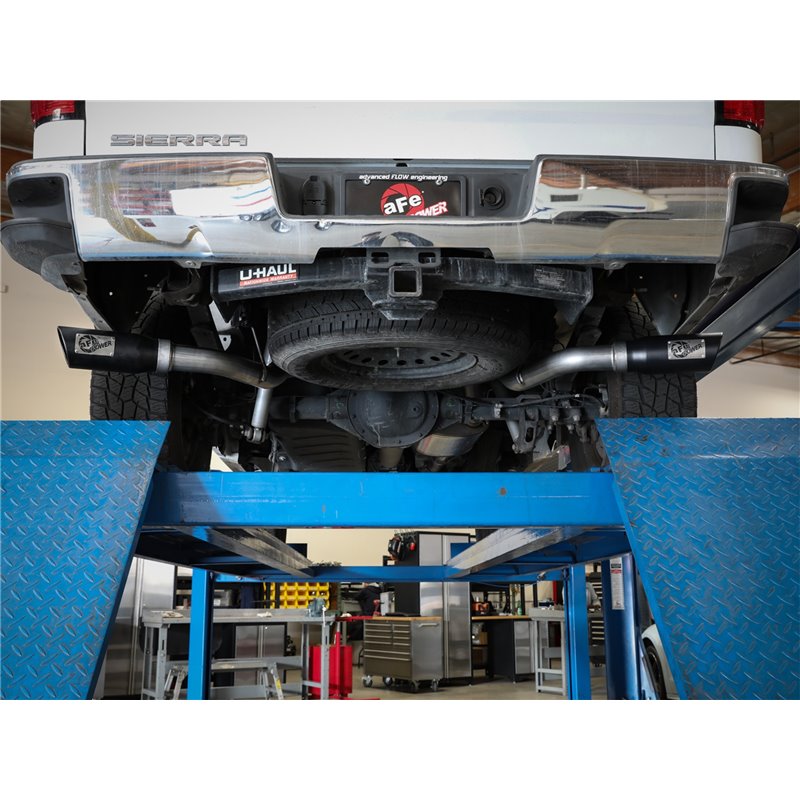 aFe Power | Apollo GT Series 3 IN Cat-Back Exhaust System w/Dual Rear-Side Exit Black Tips - Silverado / Sierra 1500 2009-2018