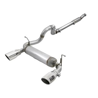 aFe Power | Rebel Series 3 IN to 2-1/2 IN 409 Stainless Steel Cat-Back Exhaust w/Polish Tip - Wrangler (4xe) / Wrangler (JL) 2.0