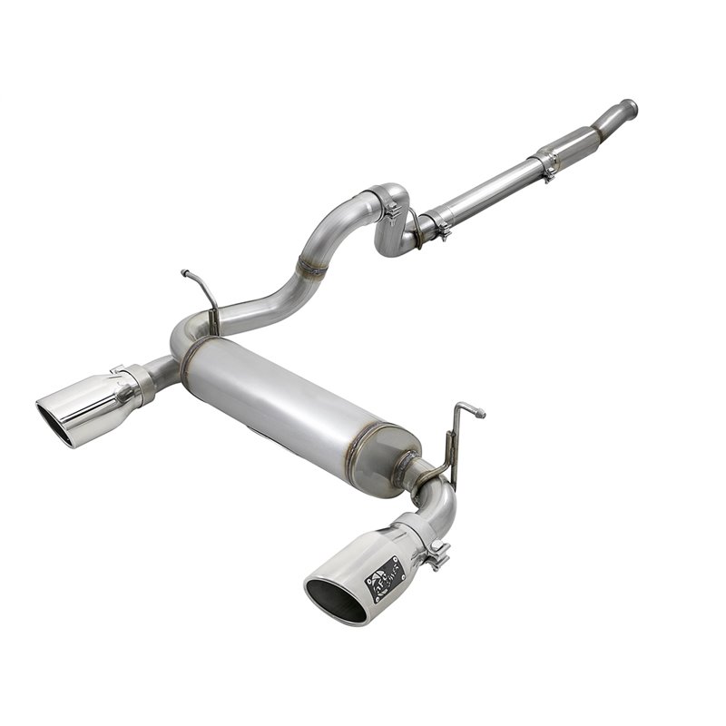 aFe Power | Rebel Series 3 IN to 2-1/2 IN 409 Stainless Steel Cat-Back Exhaust w/Polish Tip - Wrangler (4xe) / Wrangler (JL) 2.0