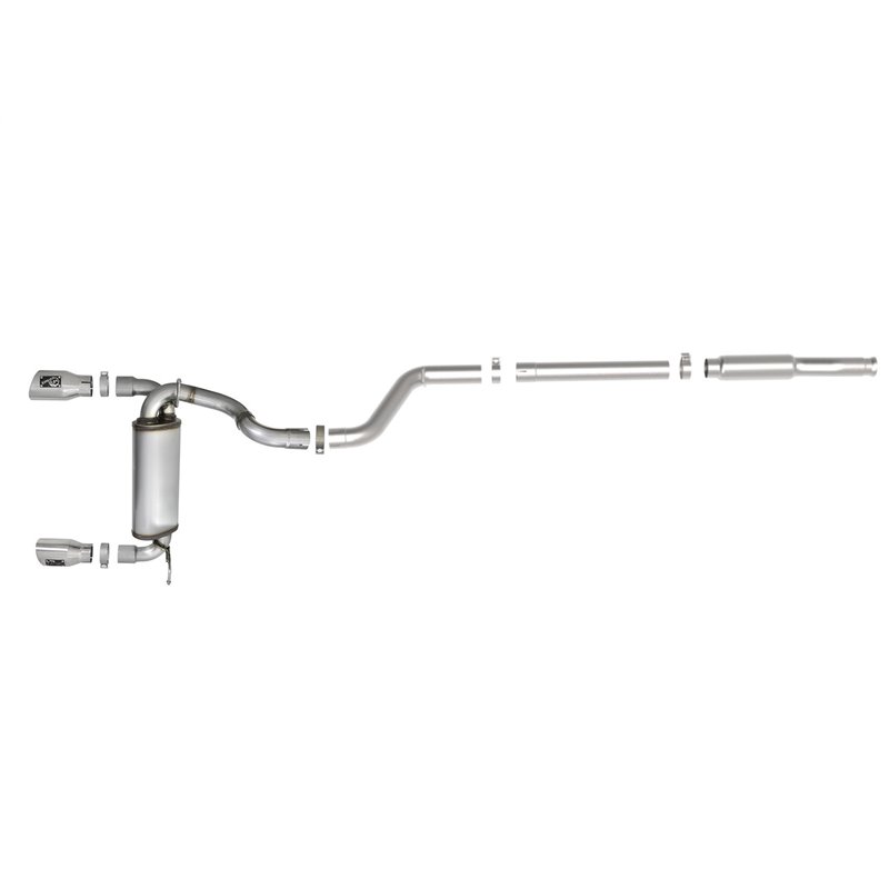 aFe Power | Rebel Series 3 IN to 2-1/2 IN 409 Stainless Steel Cat-Back Exhaust w/Polish Tip - Wrangler (4xe) / Wrangler (JL) 2.0