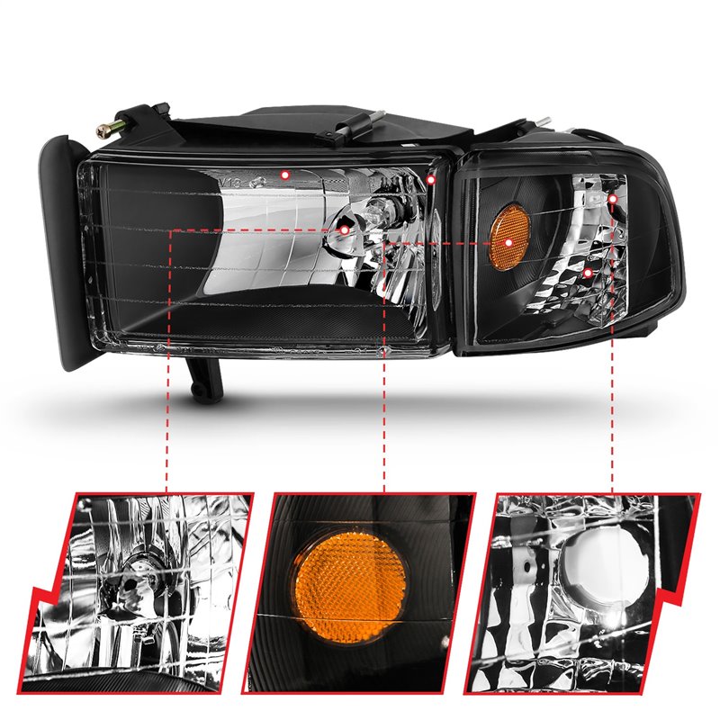 Anzo USA | Crystal Headlight Set - Ram 1500 / 2500 / 3500 2000-2002