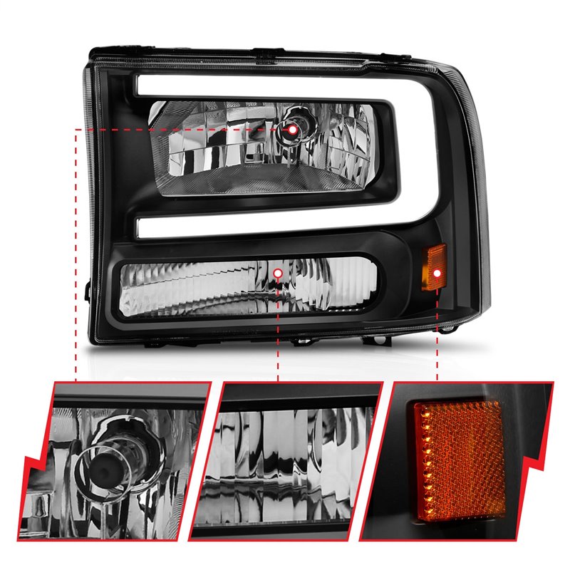 Anzo USA | Crystal Headlight Set - Excursion / F-250 / F-350 2000-2004