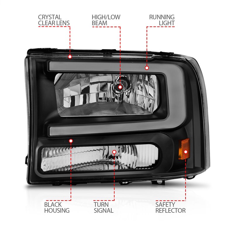 Anzo USA | Crystal Headlight Set - Excursion / F-250 / F-350 2000-2004